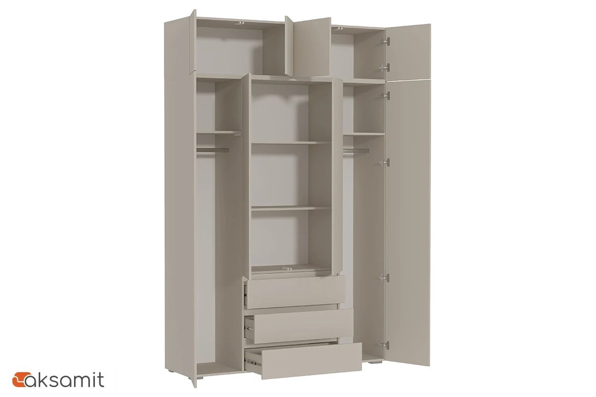 Шкаф с антресолью 4-створчатый Веста (Бежевый)