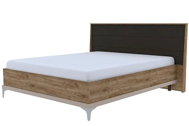 Кровать Кара 9 со стационарным основанием 160х200 (Дуб Табачный Craft)