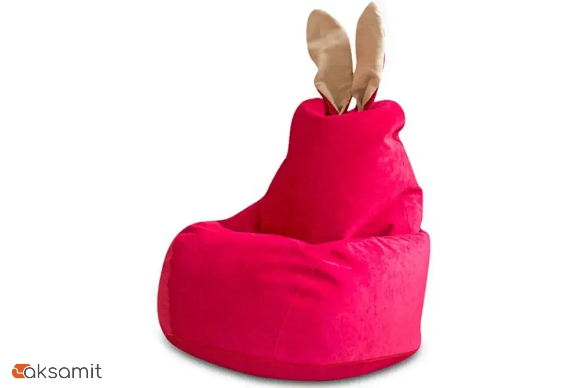 Кресло-мешок Зайчик (Микровельвет) Малиновый