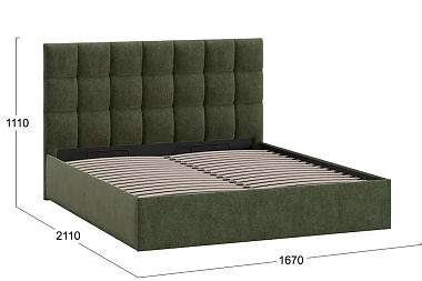 Кровать универсальная Эмбер 160х200 Тип 1 с ПМ и заглушиной (Микровелюр/Jercy Deep Green)
