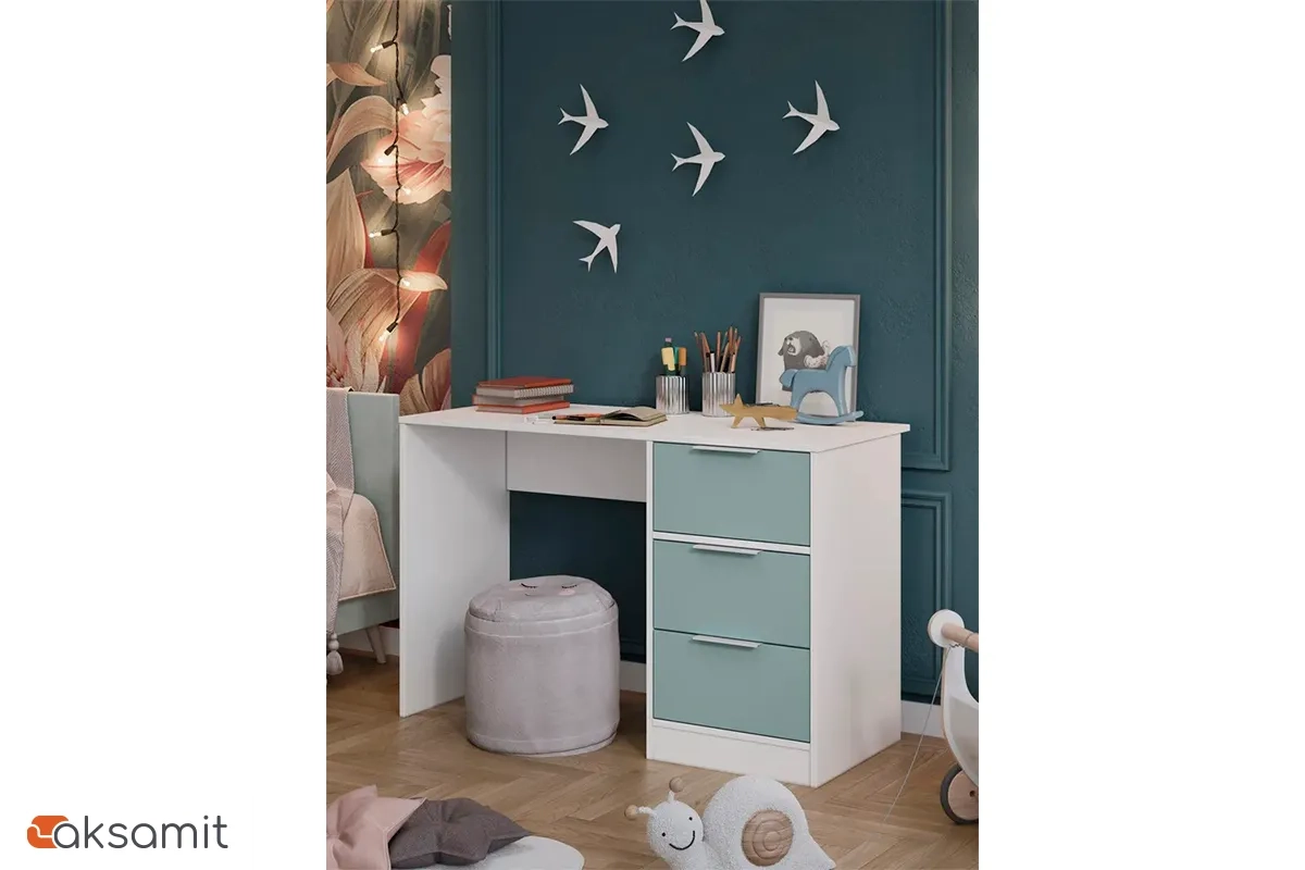 Стол письменный Марли Тип 1 (Белый/Серо-голубой)