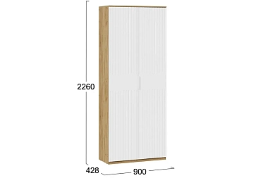 Шкаф комбинированный Хилтон с 2 дверями Исп.2 (Дуб Крафт Золотой/Белый матовый)