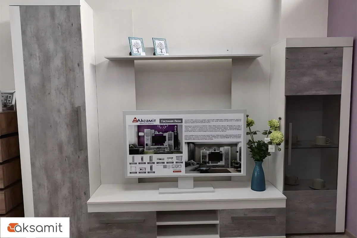 Гостиная Леон (Ясень Анкор светлый / Ателье Светлый) фото