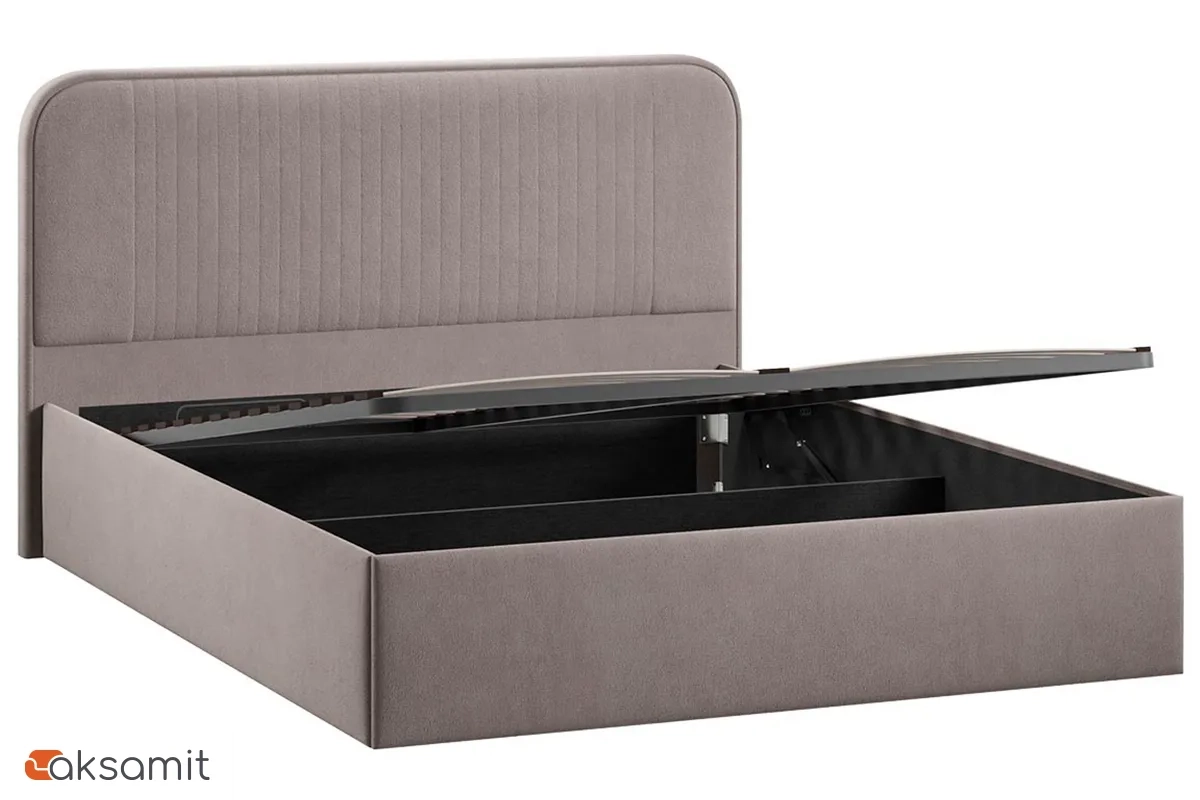 Кровать Тиффани Тип 1 с ПМ 160х200 (Велюр / Мокко темный)