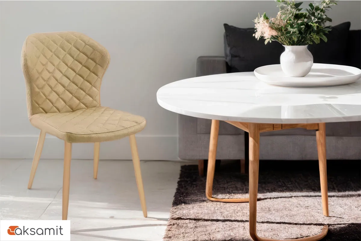 Стул DikLine 239М (Кож/зам BEIGE/ножки BEIGE)