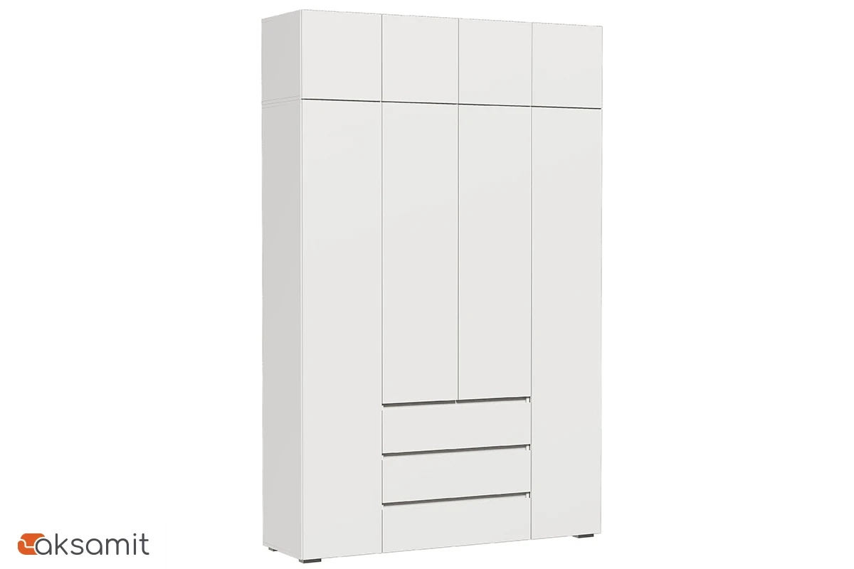 Шкаф с антресолью 4-створчатый Веста (Белый)