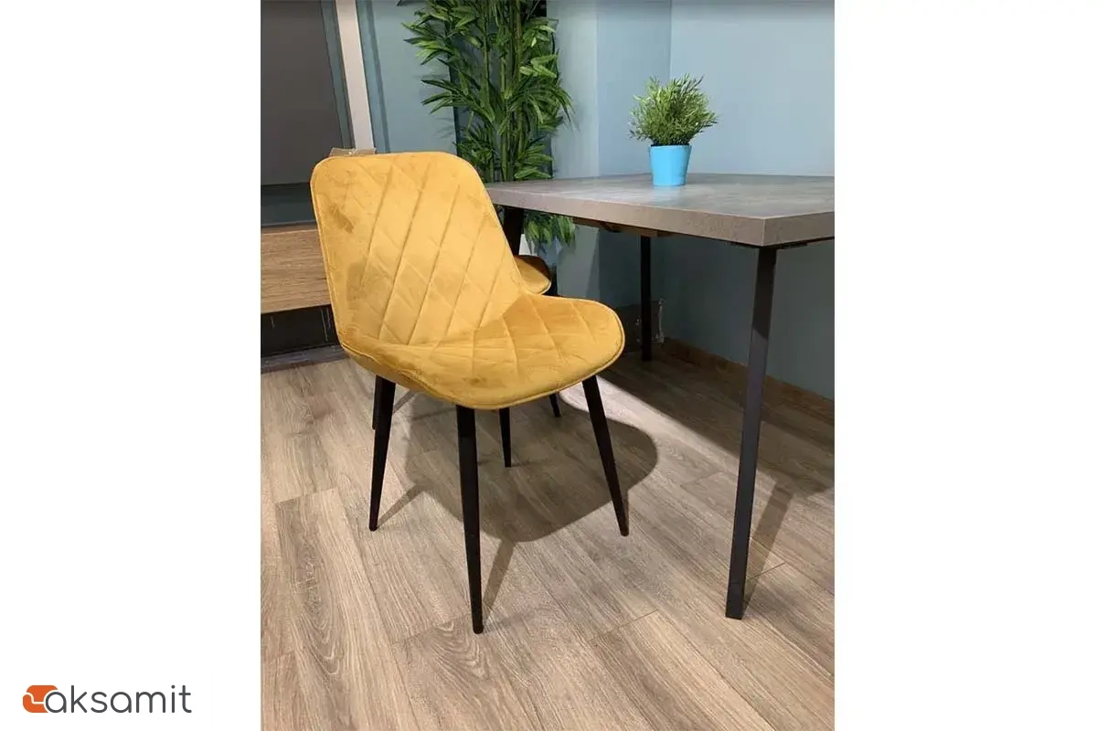 Стул Аура каркас Муар черный, велюр (Velluto 08 горчичный) СРП-032