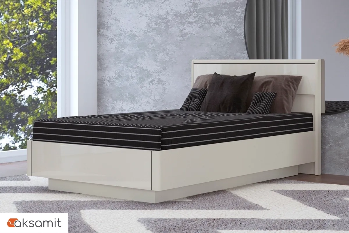 Кровать КР-4002-СК-КГ 140х200 (Серый Кашемир / Кашемир Глянцевый)