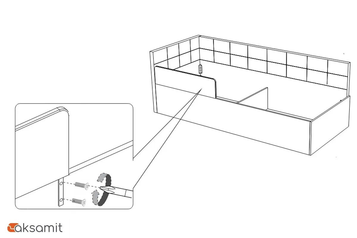 Защитный бортик односпальной кровати Джеки/Мика Newtone Antracite (Серый)
