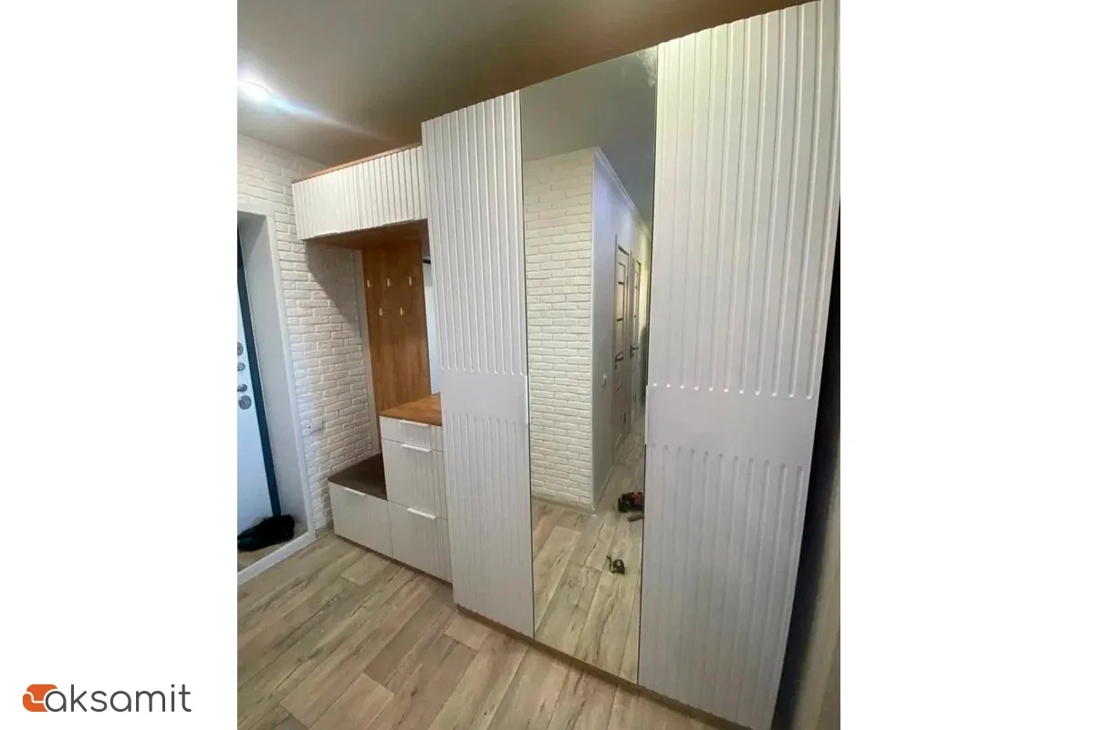 Шкаф комбинированный Хилтон (Дуб Крафт золотой/Белый матовый)