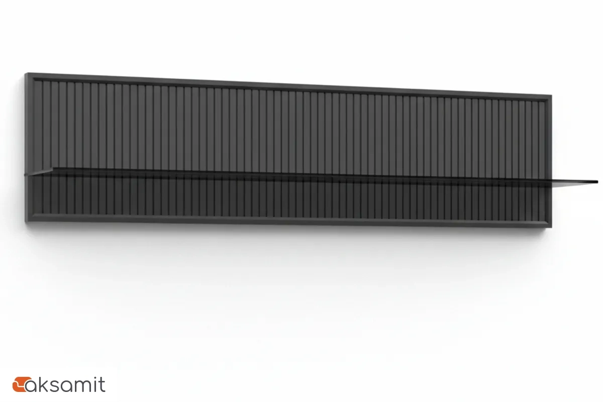 Полка ПЛ-3014-СО-Р (Серый Оникс / Ребристая вставка)