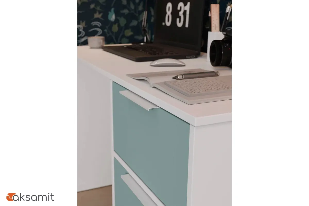 Стол письменный Марли Тип 1 (Белый/Серо-голубой)