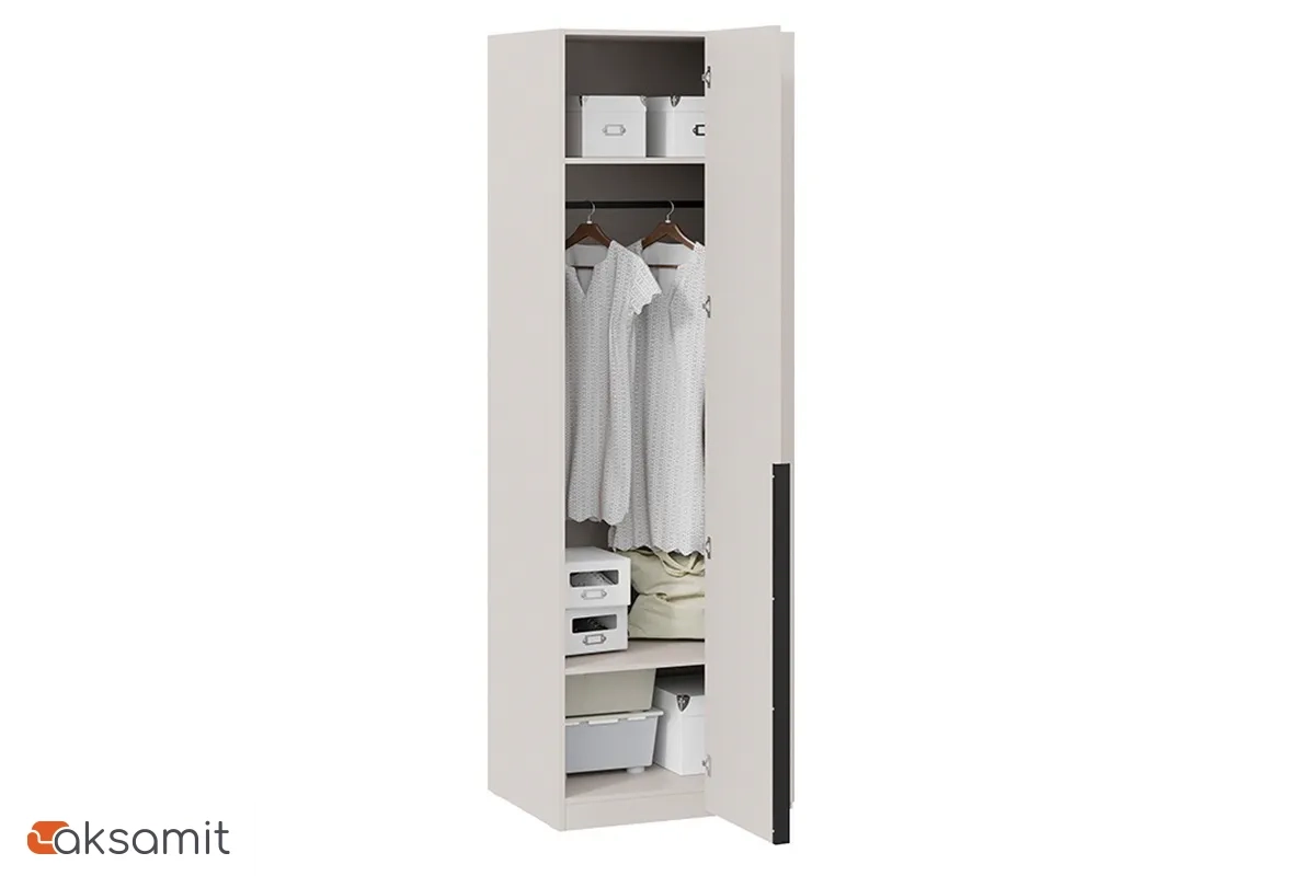 Шкаф угловой Порто СМ-393.07.006 (580) с 1 глухой дверью (Кашемир матовый / Кашемир сатин)