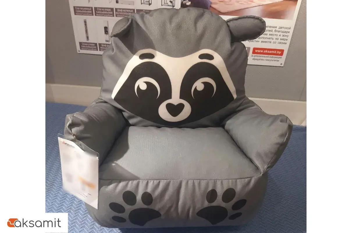 Пуфик Енот L Серый