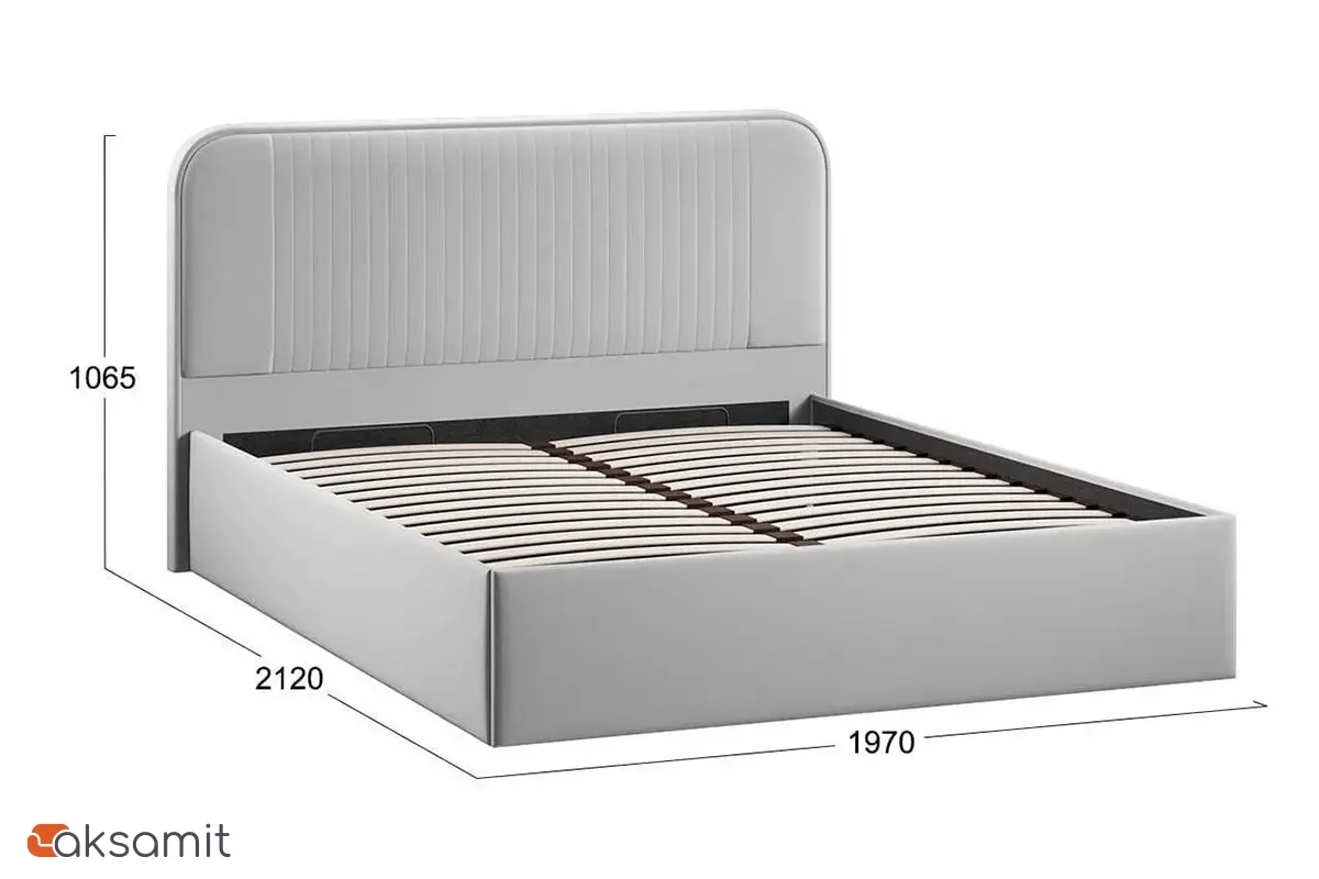 Кровать Тиффани c подъемным механизмом Тип 1 и заглушиной 180х200 (Велюр / Confetti Silver)