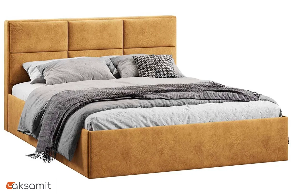 Кровать Стелла Тип 1 c ПМ 160х200 (Микровелюр/Wellmart Yellow) Кровать Стелла Тип 1 c ПМ 160х200 (Микровелюр/Wellmart Yellow)