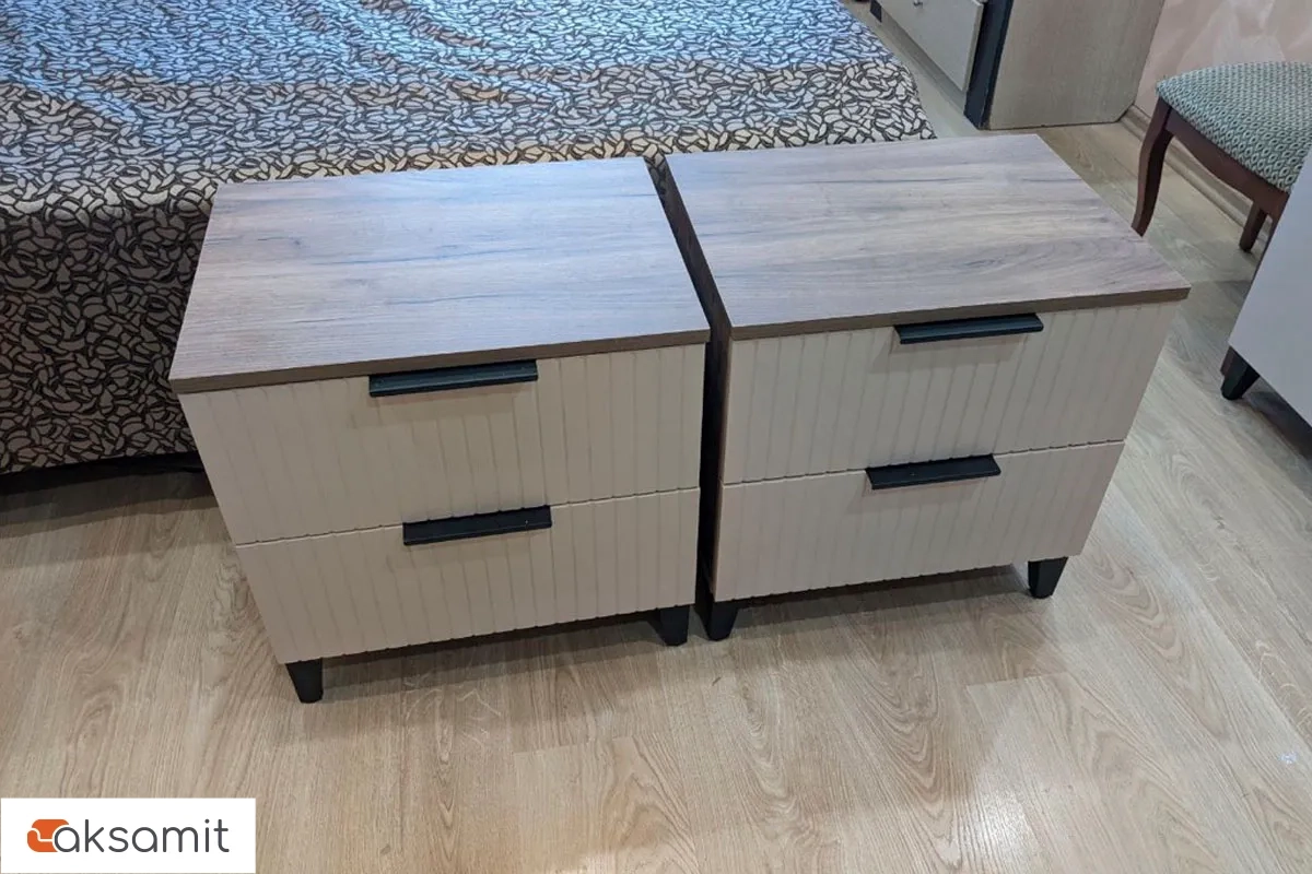 Тумба прикроватная Тоскана (Дуб Табачный/Бисквит)