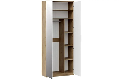 Шкаф комбинированный Хилтон с 2 дверями Исп.2.1 (Дуб Крафт Золотой/Белый матовый)