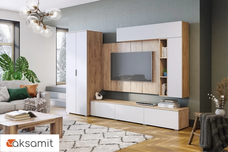 Шкаф для одежды 2-х дверный Сканди 800 (Дуб бунратти/Белый бланш)