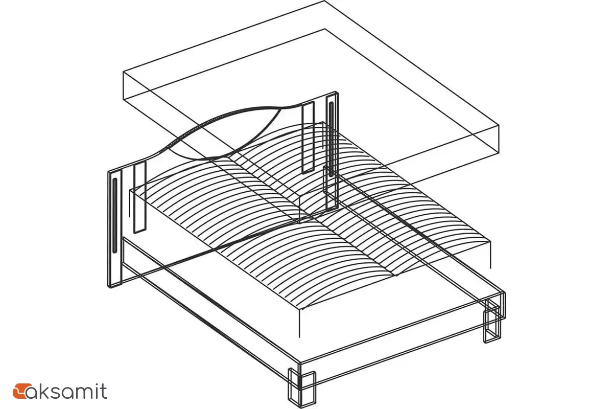 Кровать Белла мод № 2.3 с подсветкой 180х200 без орт.основания (Рамух белый)