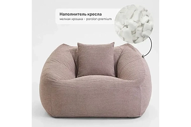 Бескаркасное кресло Нова (Вельвет / Бежевый песочный) 5XL