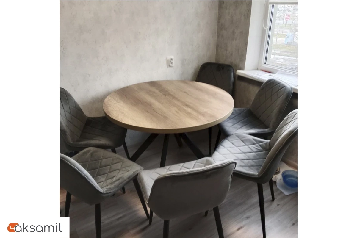 Стул Аура каркас Муар черный, велюр (Velluto 18 серый) СРП-032