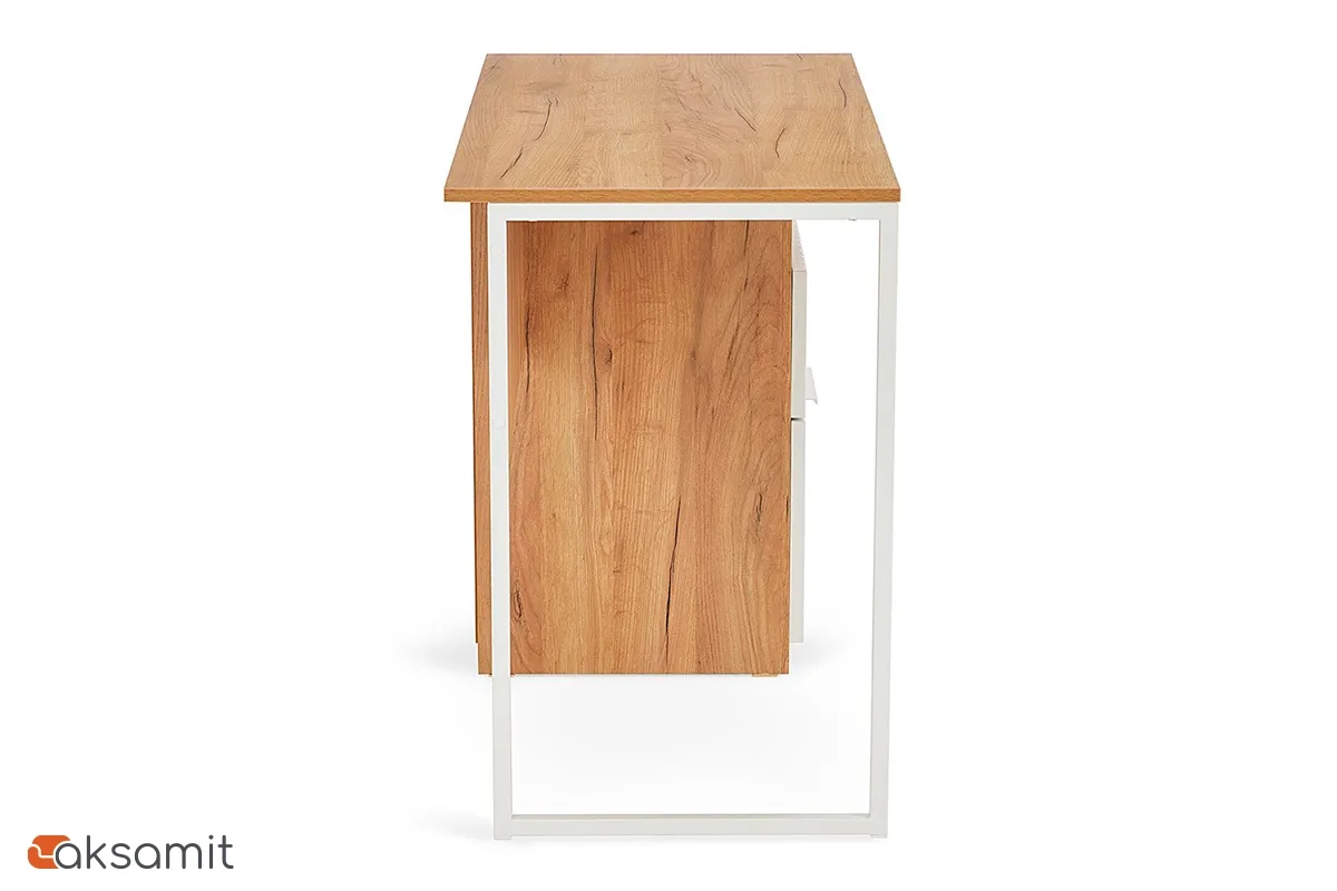 Стол письменный Хилтон Тип 1 (Дуб Крафт Золотой/Белый матовый)