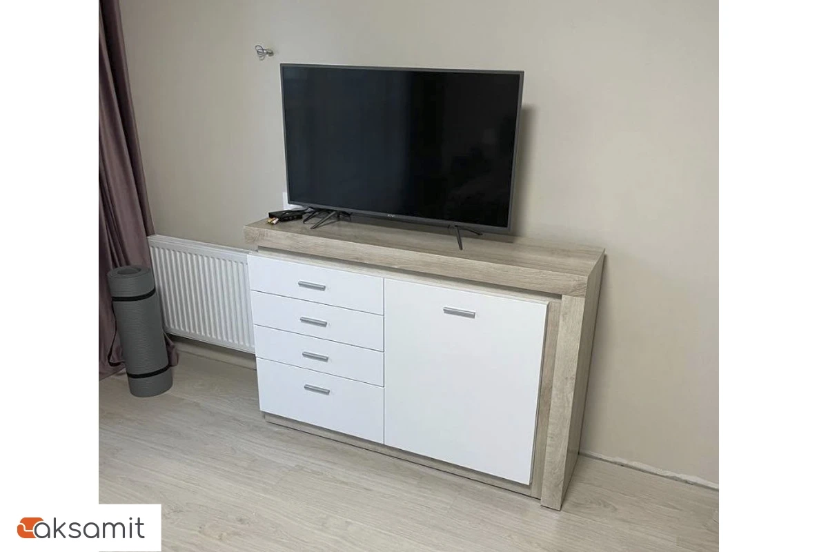 Комод Люмен 3 белый снег глянец