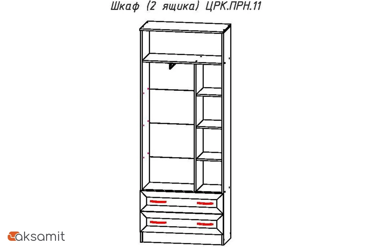ПРИНЦЕССА Шкаф комбинированный выдв. штанга+полки (2 ящика) Астрид ПРИНЦЕССА Шкаф комбинированный выдв. штанга+полки (2 ящика) Астрид фото