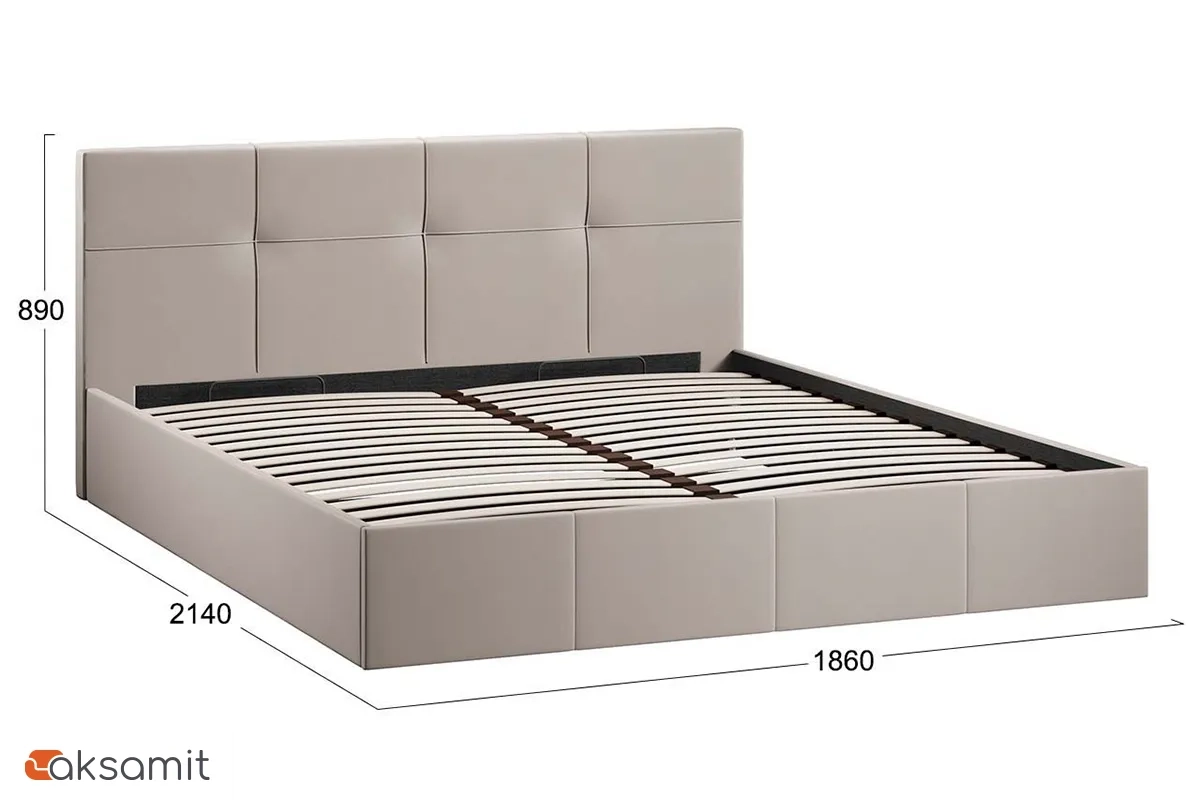 Кровать Лора с ПМ и заглушиной 180х200 (Велюр / Confetti Smoke)