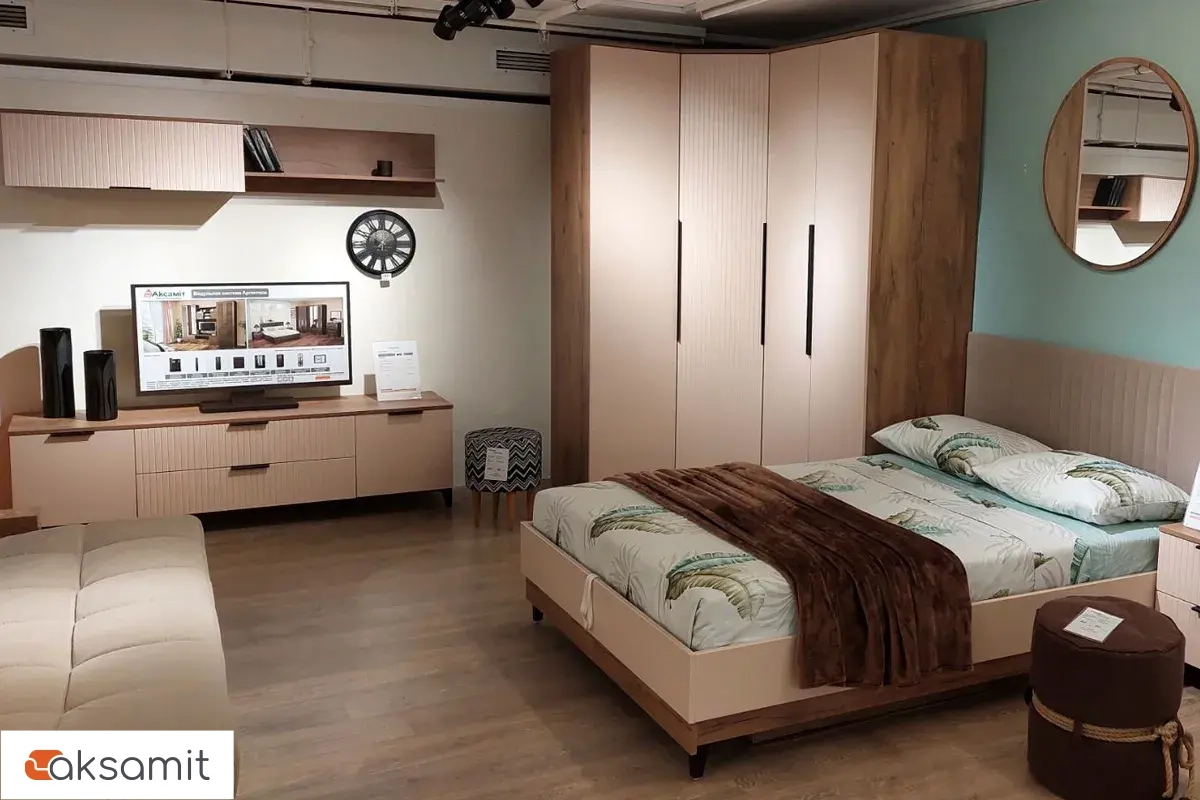 Шкаф угловой Тоскана (Дуб Табачный/Бисквит)