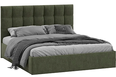 Кровать Эмбер с ПМ 160х200 Тип 1 (Микровелюр/Jercy Deep Green)