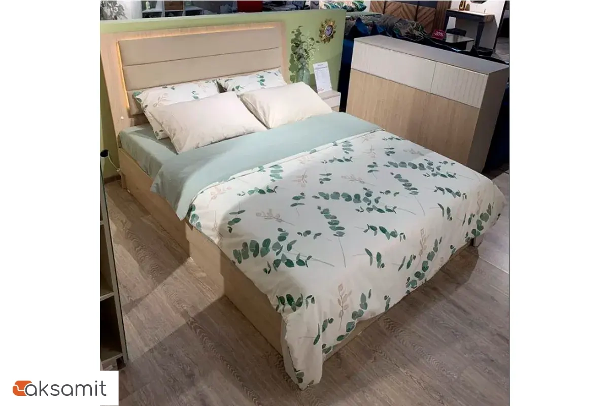 Кровать с подсветкой Беатрис с ПМ 160х200 (Палермо/Софт латте) Кровать с подсветкой Беатрис с ПМ 160х200 (Палермо/Софт латте)