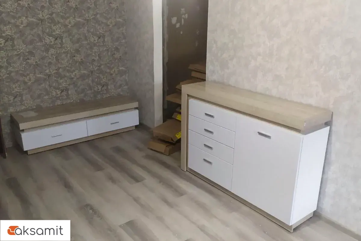 Комод Люмен 3 белый снег глянец