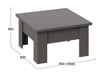 Стол журнальный Тип 10 (Графит/Серый)