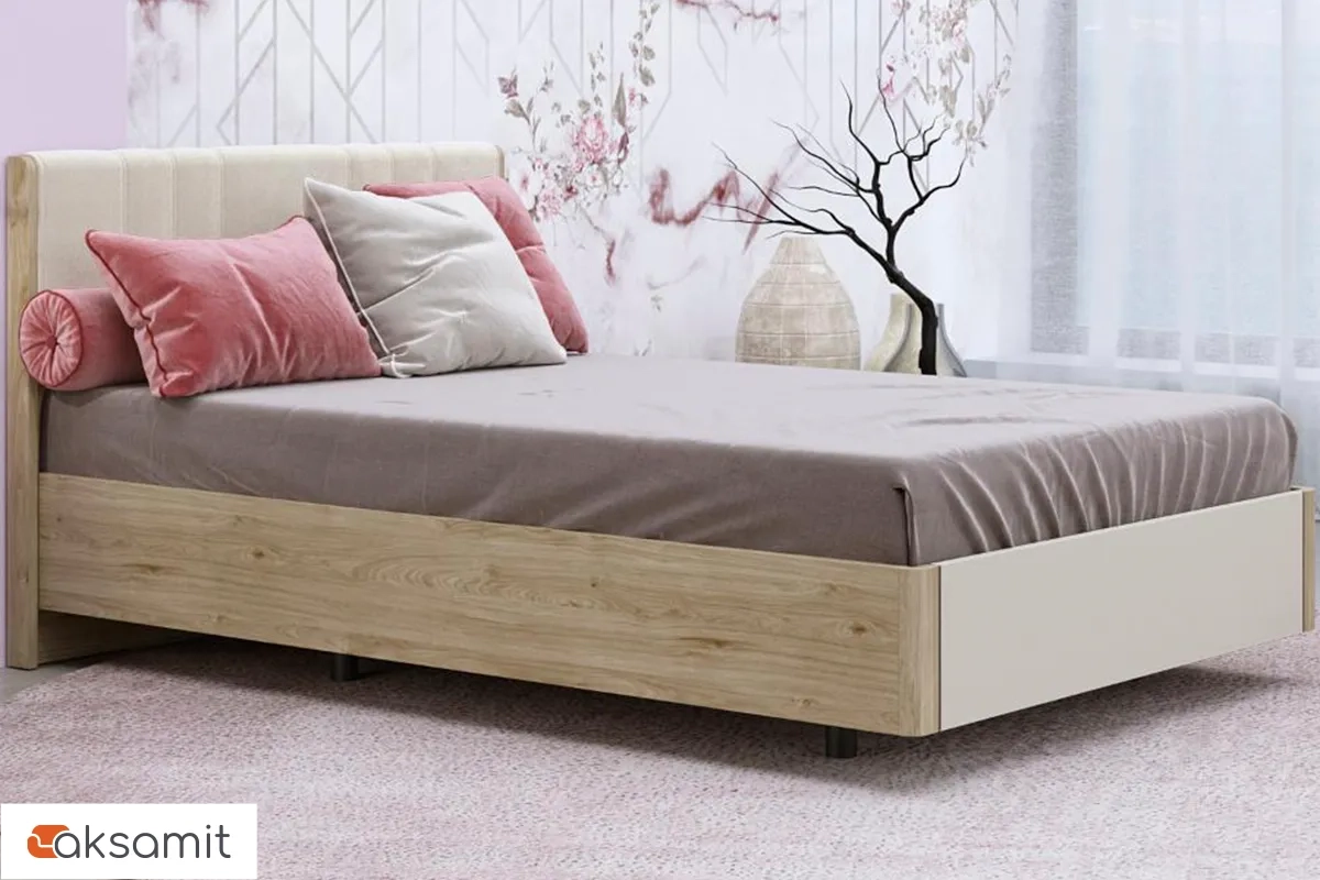 Кровать КР-5012-ГС-КМ-В 140х200 (Гикори Джексон Светлый / Кашемир Матовый / Велюр)