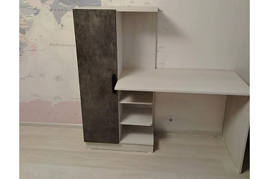 Стол компьютерный Оливер УНИ (Ясень анкор светлый/Белый/Камень темный)