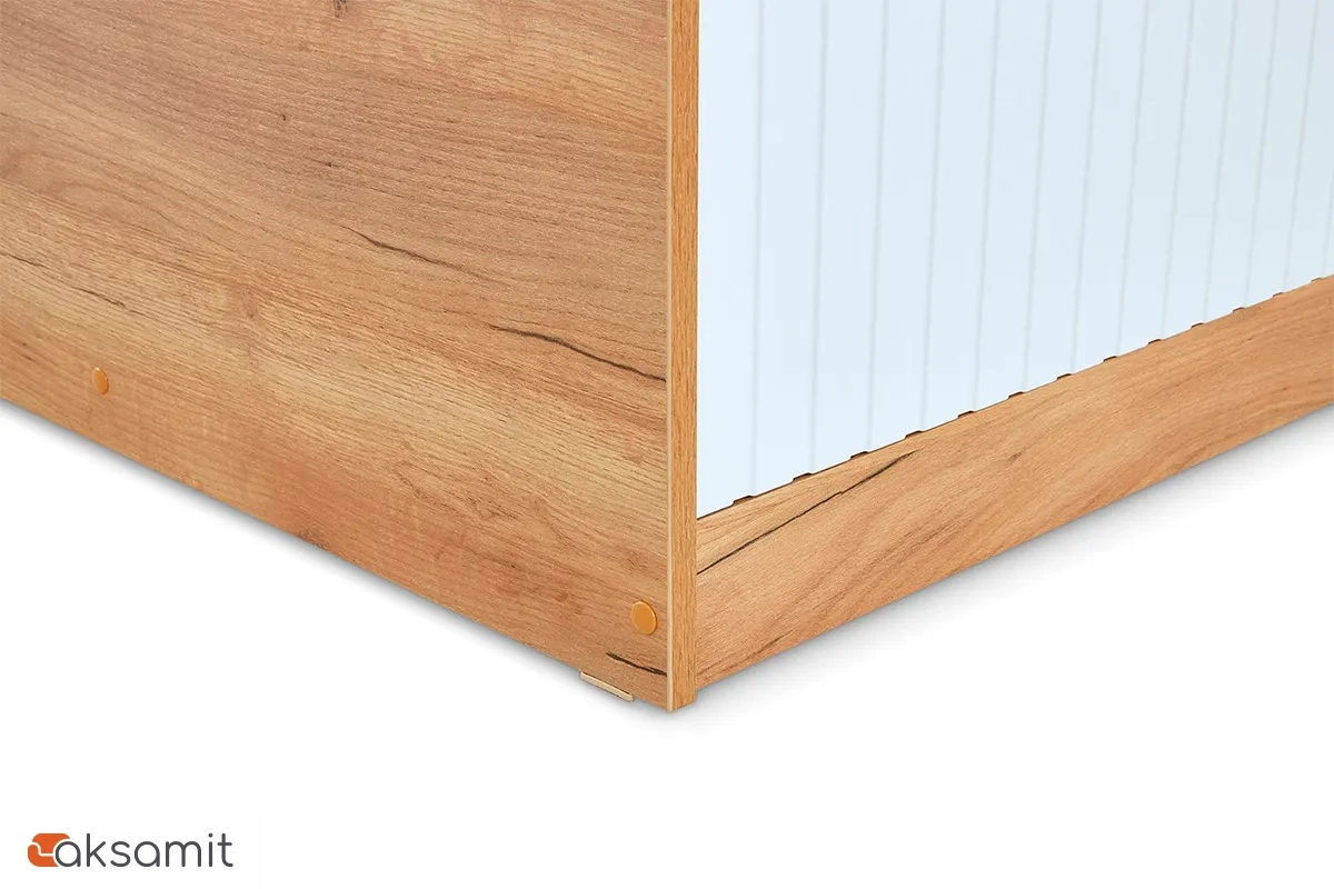 Кровать комбинированная Хилтон 90х200 Тип 1 (Дуб Крафт Золотой/Белый матовый)