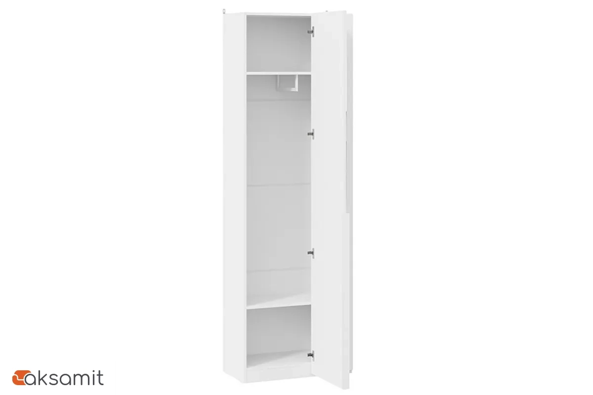 Шкаф угловой Порто СМ-393.07.232 с 1 зеркальной дверью (366) (Белый жемчуг / Белый жемчуг)