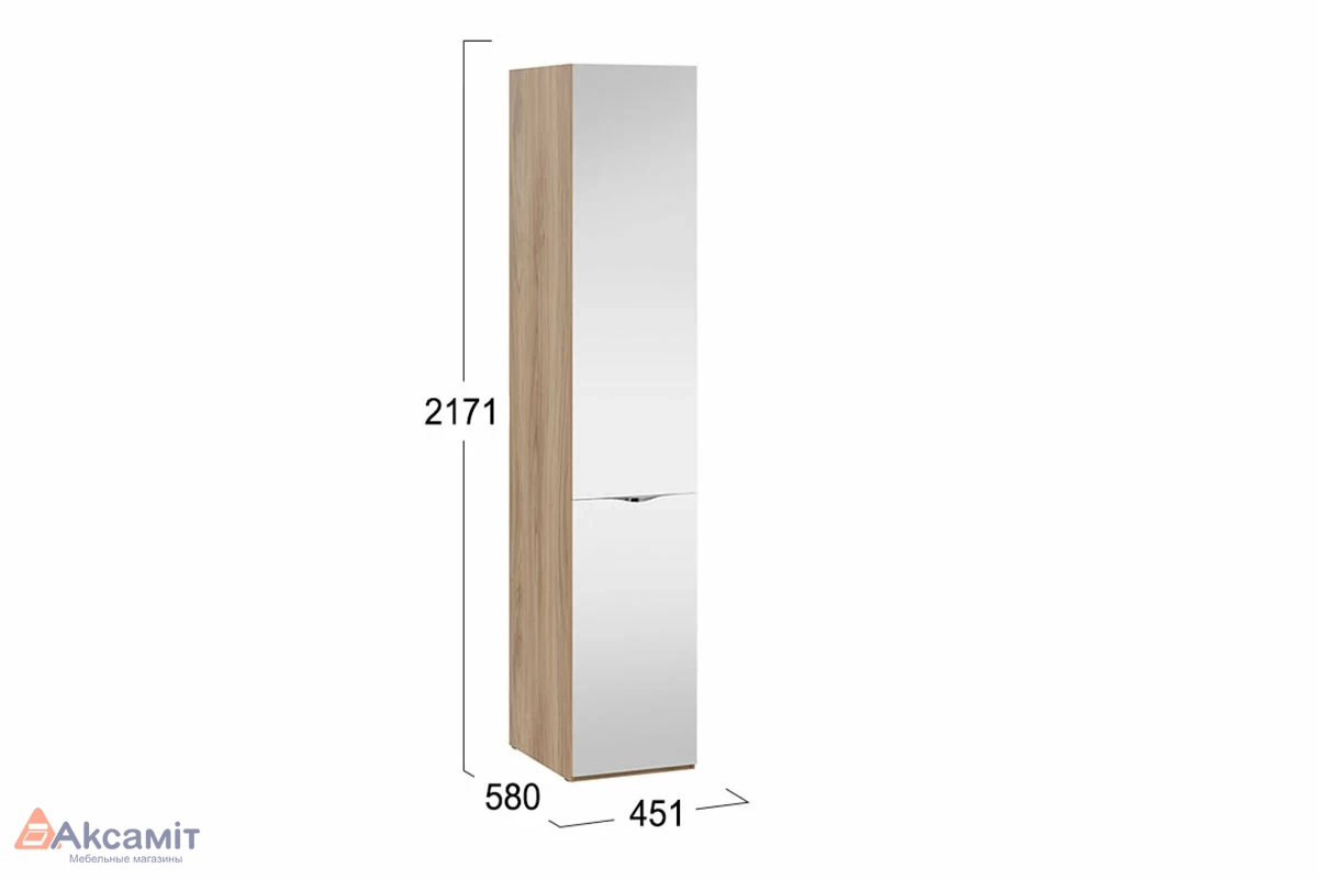 Шкаф для белья со зеркальной дверью Глосс СМ-319.07.112 (Яблоня Беллуно)