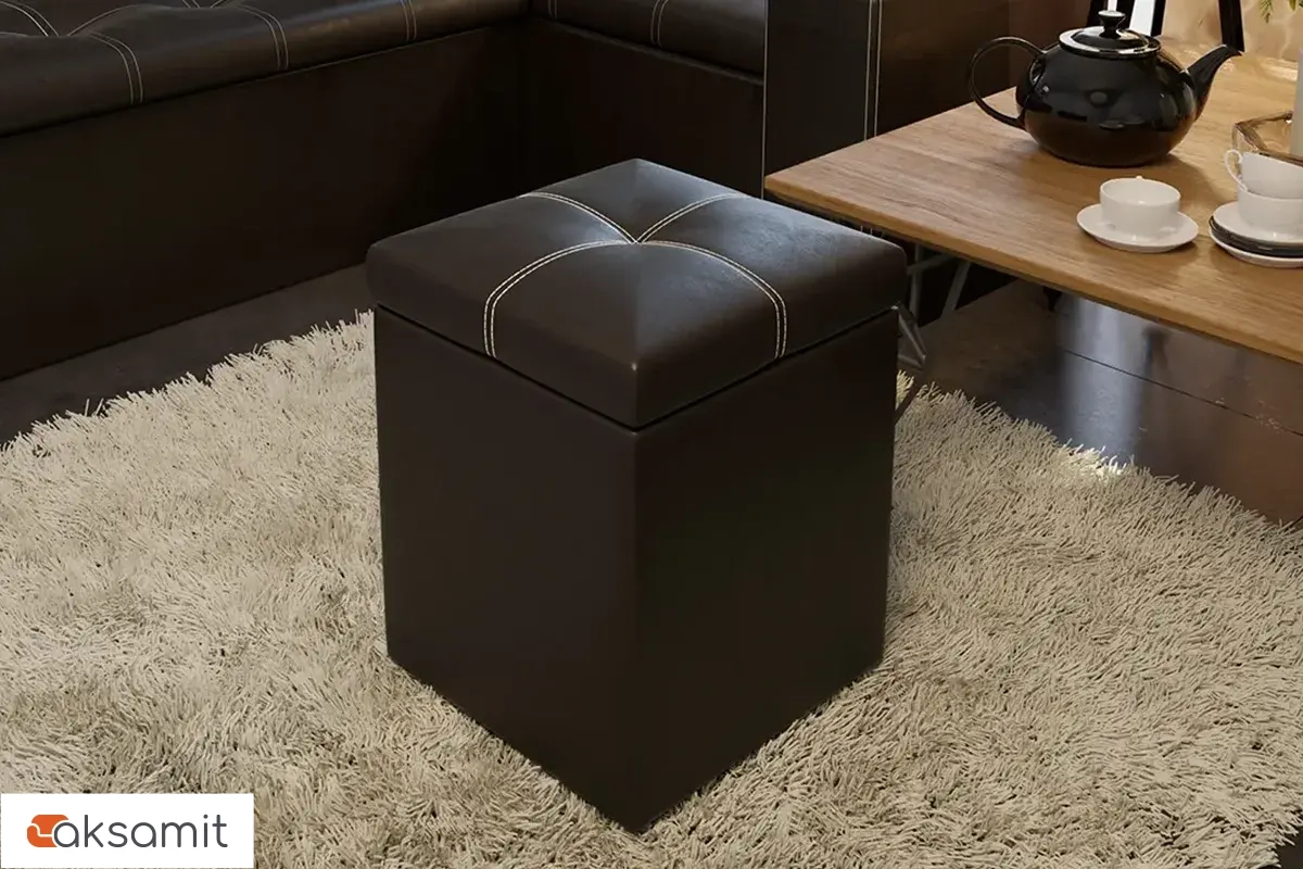 Пуф Остин (Кожзам коричневый) фото