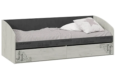 Кровать с 2 ящиками Оксфорд-2 ТД-399.12.01 (Матера/Дуб крафт белый с рисунком)