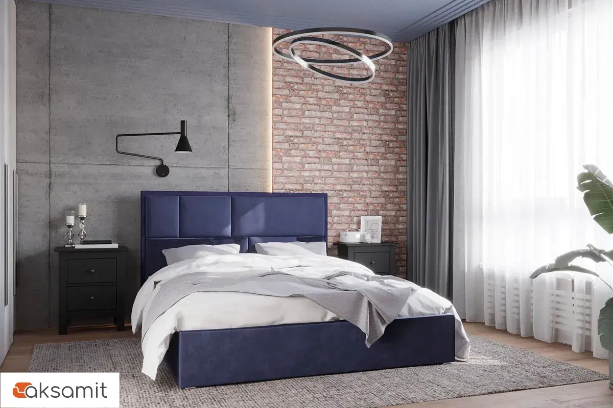 Кровать Madison без орт. основания 160х200 (Велюр/Индиго) 72305911 Кровать Madison без орт. основания 160х200 (Велюр/Индиго) 72305911