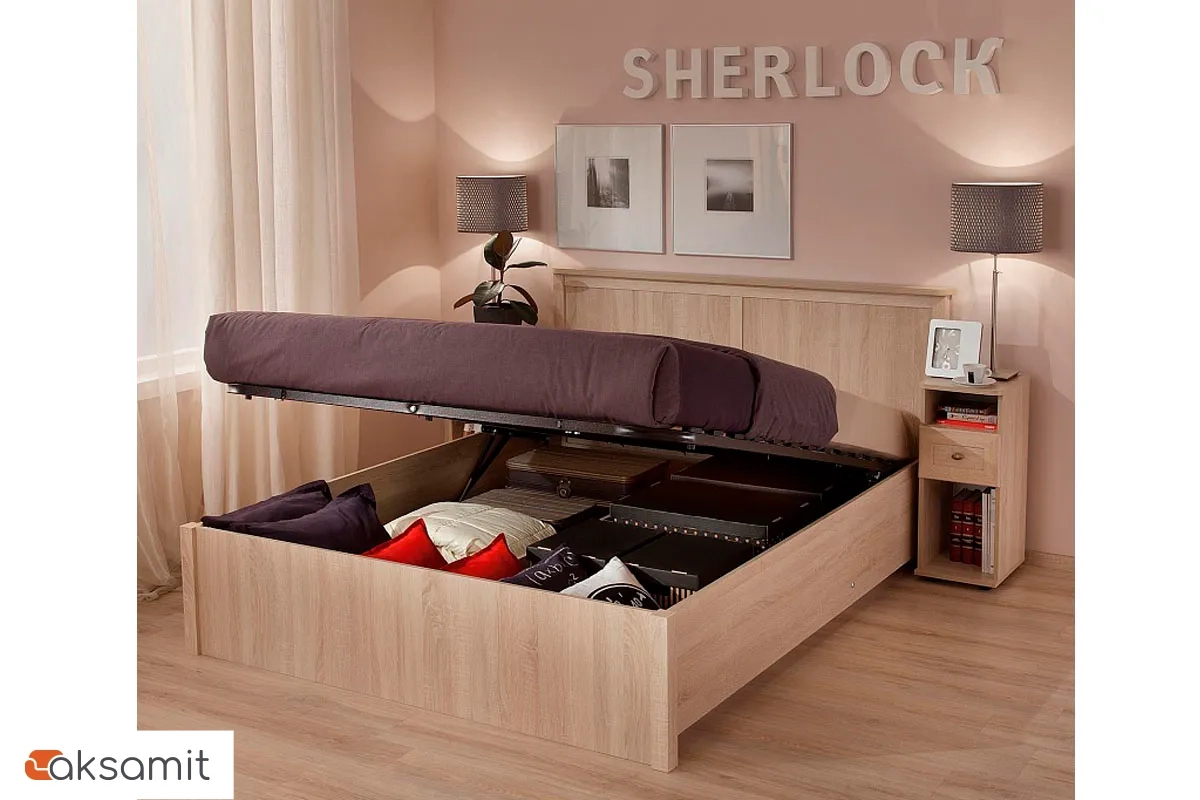 Кровать Sherlock с подъёмным механизмом дуб сонома 140х200 Кровать Sherlock с подъёмным механизмом дуб сонома 140х200