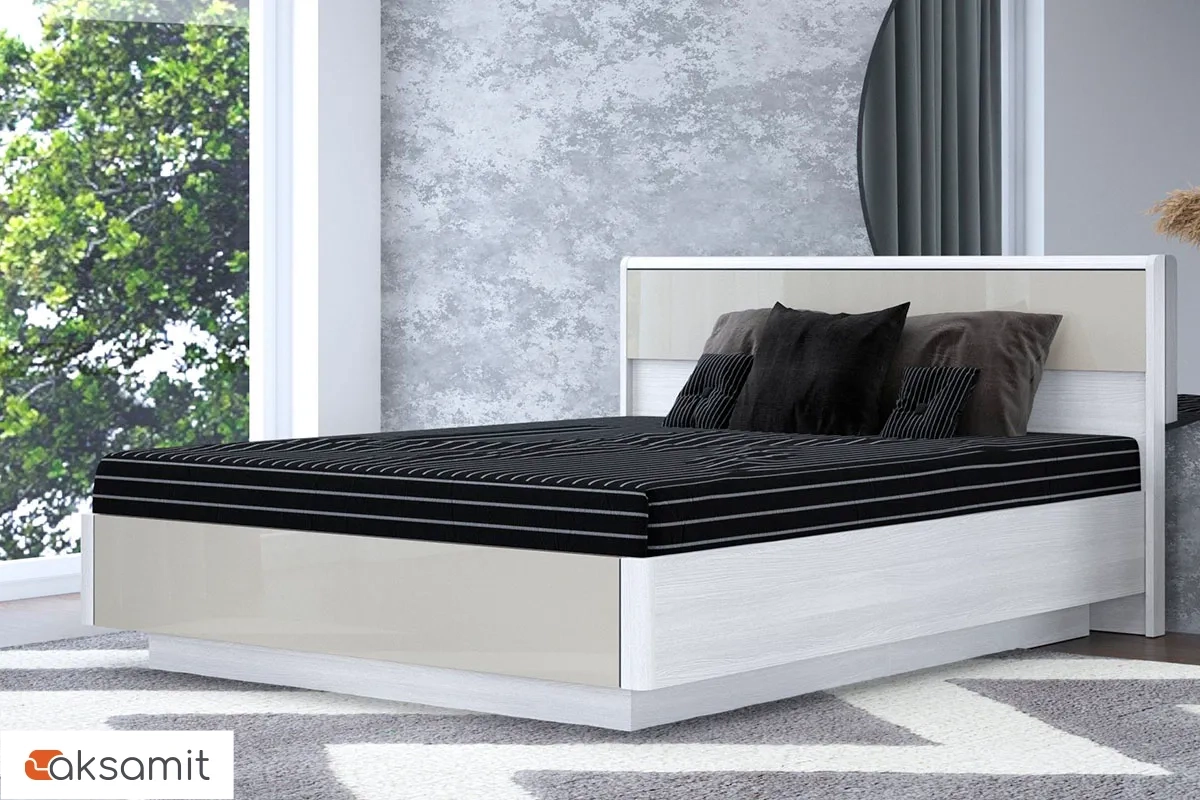 Кровать КР-4003-СЯ-КГ с ПМ 160х200 (Снежный Ясень/Кашемир Глянцевый) Кровать КР-4003-СЯ-КГ с ПМ 160х200 (Снежный Ясень/Кашемир Глянцевый)