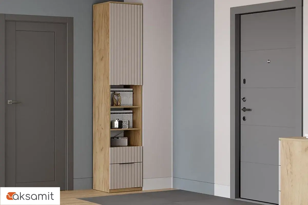 Шкаф комбинированный Хилтон с 1 дверью (2 ящика) Исп.2 (Дуб Крафт золотой / Мокко матовый)