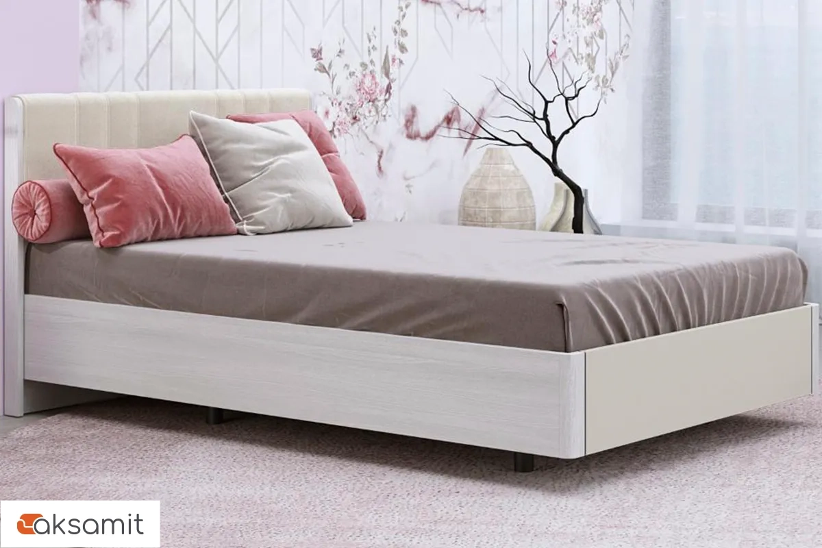 Кровать КР-5012-СЯ-КМ-В 140х200 (Снежный Ясень / Кашемир Матовый / Велюр)