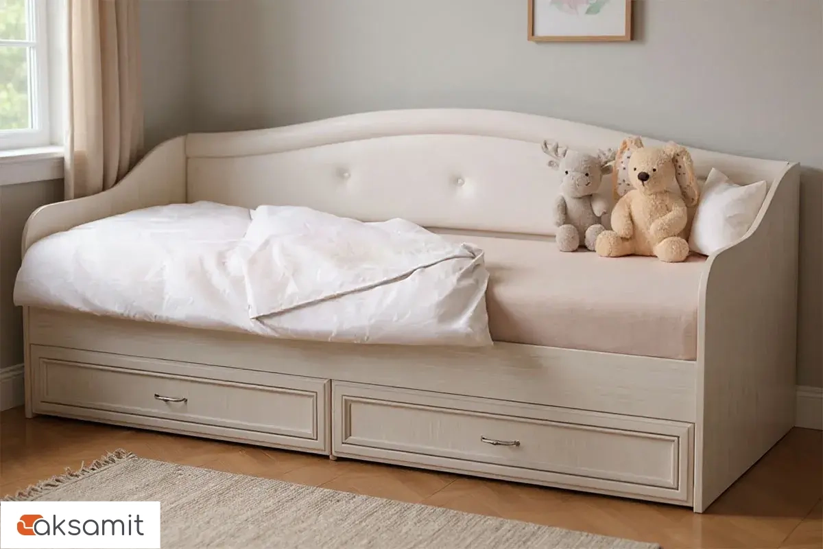 Кровать-софа Верона  одинарная с 2ящ. (латофлексы) (Дуб атланта /Экокожа бенгал)