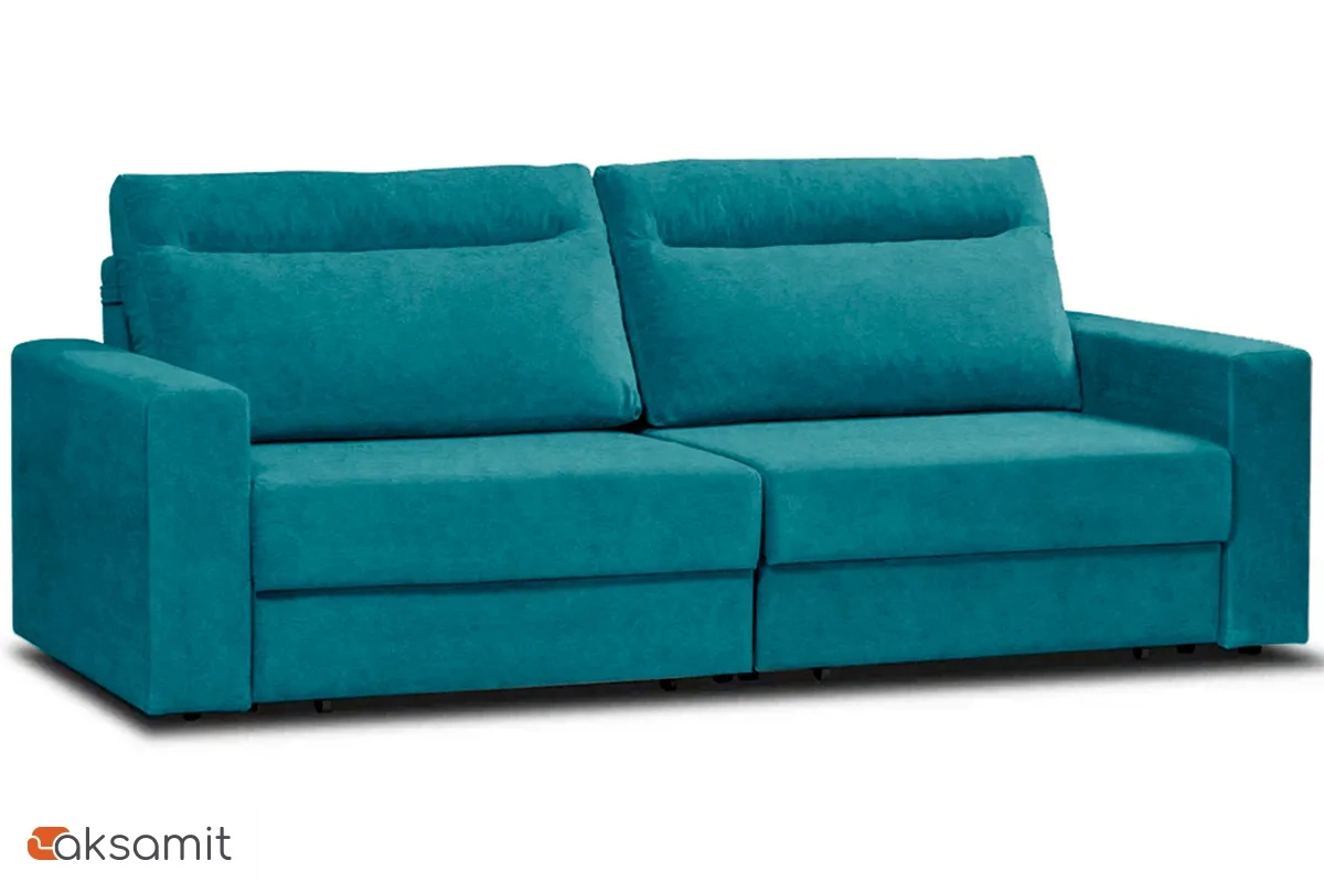 Диван Vega 2 (Набивные подушки/Отстрочка/НПБ) Тиффани Бирюзовый