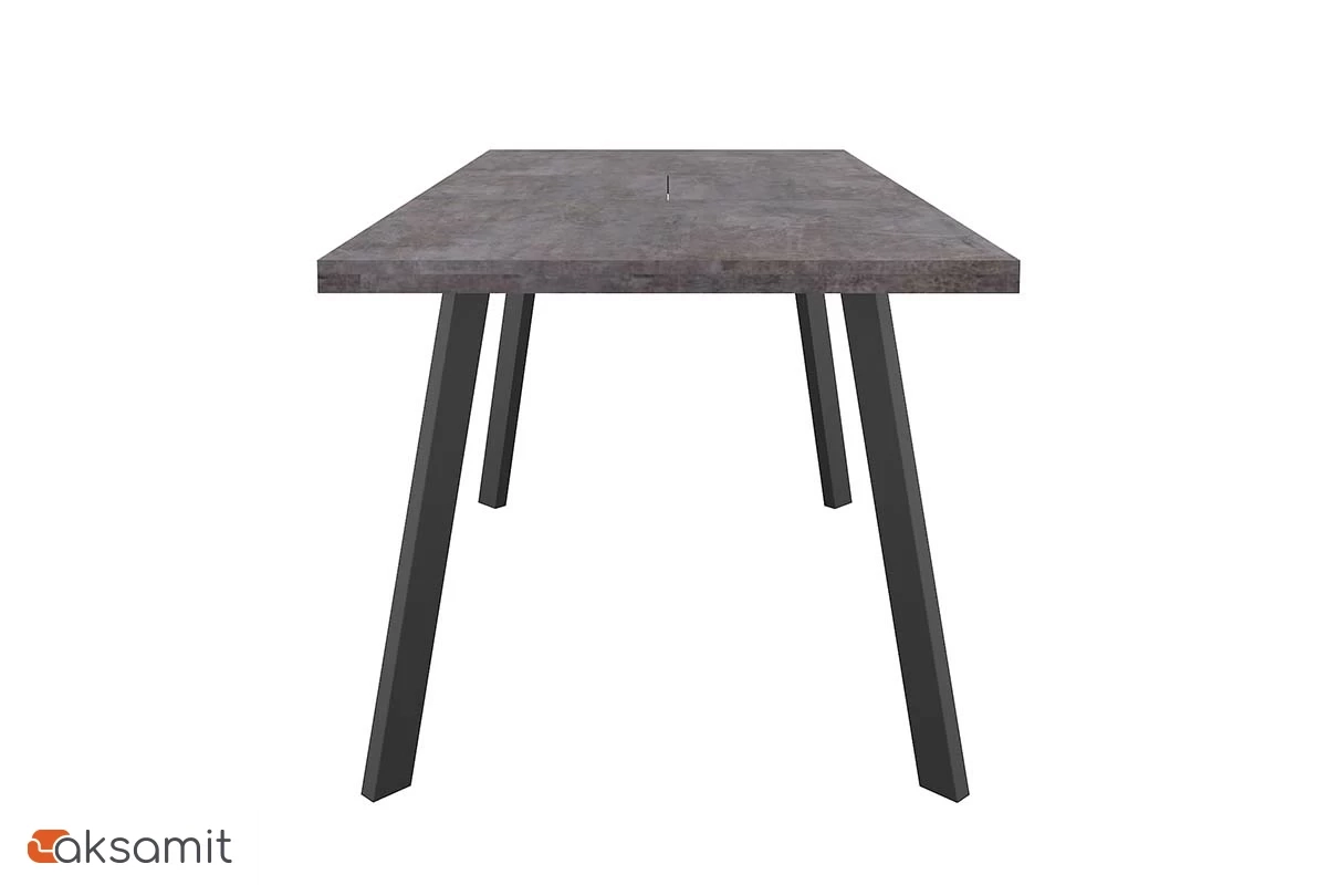 Стол обеденный Милан 138х85 (Камень темный/Черный муар)